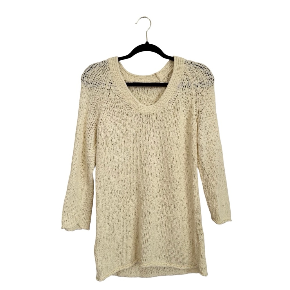 J.Jill Medium Ivory Knit Pullover 3/4 Sleeve Round‎ Neck Top